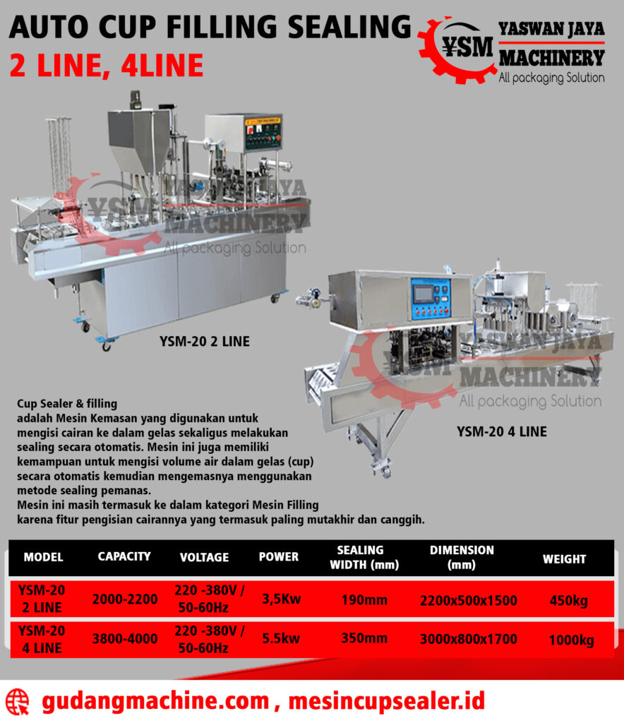 Cup Sealer 2 Line mesin filling cup amdk